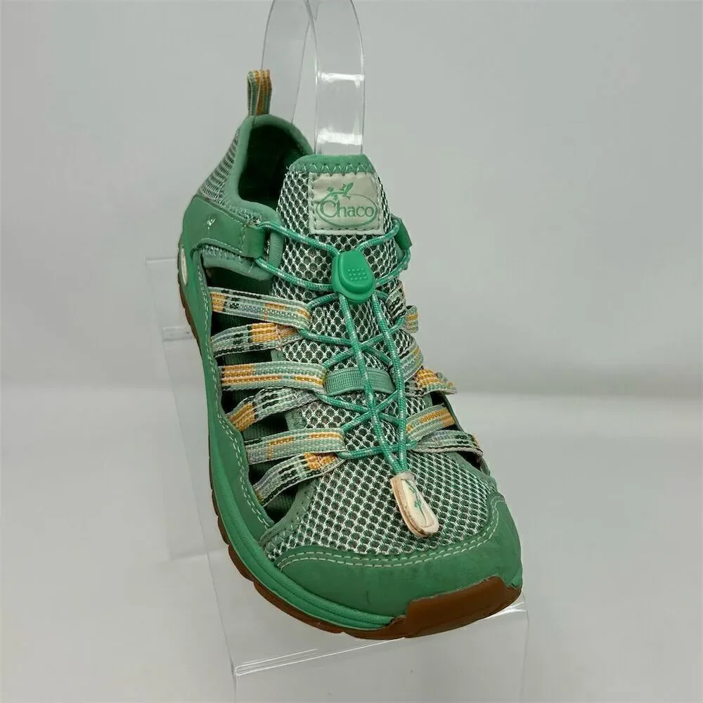 Chaco Kids' Waterproof Hiking Sandals Bright Green Size 4 Closed Toe Summer
